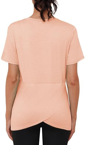 Gyabnw Sport Shirts Für Damen Kurzärm Rundhals Leicht Schnelltrocknende Oberteile mit Atmungsaktivem Netzstoff Vorne und Hinten