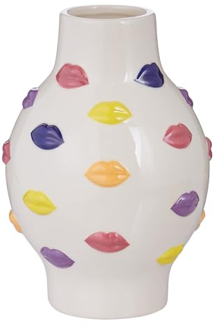 BUTLERS Vase KISS ME Steingut Beige Höhe 16cm | Dekovase für Tischdeko, Blumenvase für Regal | Dekoration Fensterbank Deko Wohnzimmer
