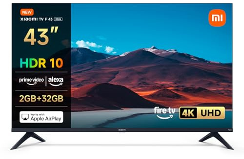 XIAOMI TV F 43, 43 Inch (109 cm), 4K UHD, Smart TV, Fire TV, HDR10, MEMC, Alexa Voice Control, 2GB+32GB, Works with Apple AirPlay