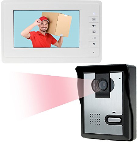 LIBO Smart Home 7 Wired Home Video Door Phone Intercom Doorbell IR Night Vision 25 Ringtones IP54 Waterproof for Door Lock Entry System