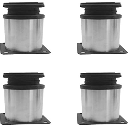 WANGCL Lot de 4 pieds de meubles réglables en acier inoxydable avec vis de montage pour armoire, table basse, lit, armoire de cuisine, canapé - 50 x 60 mm