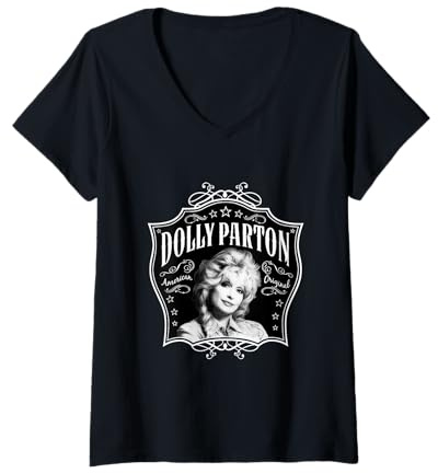 Womens Dolly Parton American Original V-Neck T-Shirt