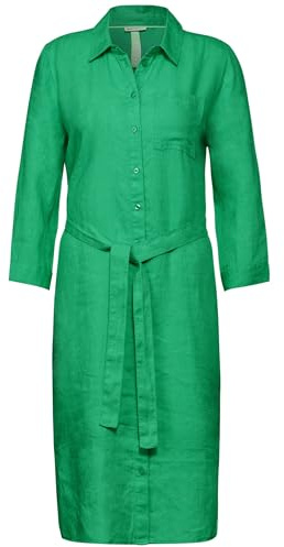 Street One Damen Leinenkleid A143851, Soft Grass Green, 38