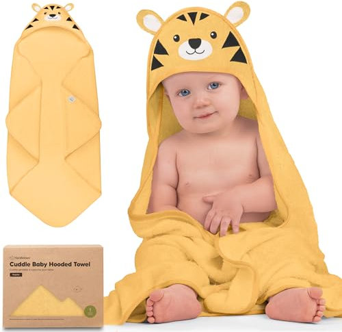 KeaBabies Asciugamano con cappuccio per neonati - Asciugamani in bambù con cappuccio per bambini, ragazze, bambini piccoli, Extra assorbente e morbido bagno per neonati (Tiger)