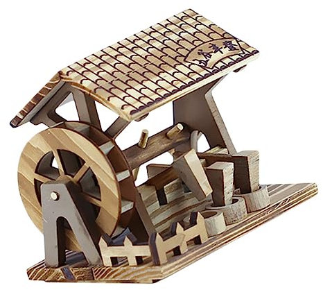 PRETYZOOM Handwasserrad aus Holz Bürodekoration Dekoration Holzdekor Weihnachtsdekorationen Modelle Haushaltsdekoration Hausmodell gebaut Ornamente Möbel schmücken