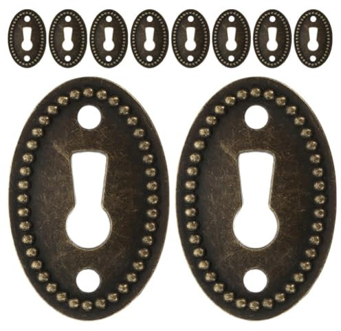 Artibetter 10stücke Ovales Schlüssellochabdeckungen Vintage Für Möbel Dekorative Türlochplatten Für Kommoden Und Schränke Elegante Rosetten Für Antike Möbel