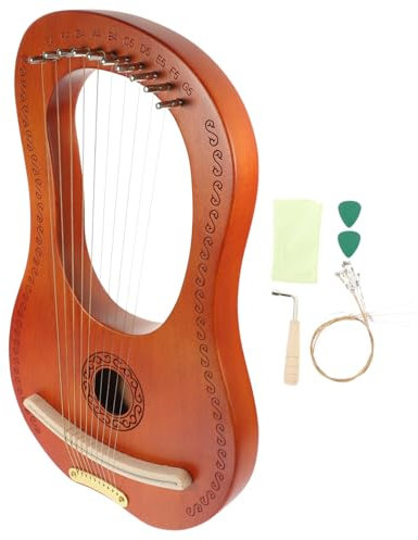FUNOMOCYA Saitige Lyra Harfe Aus Holz Handliches Saiteninstrument Mit Retro-europäischem Design Warmem Klang Polierter Oberfläche Geeignet Für Anfänger Und Musikliebhaber