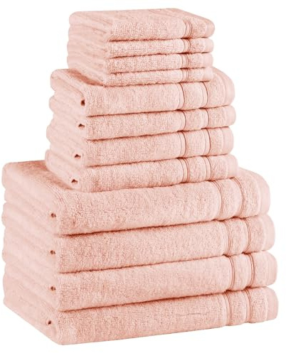 Comfort Spaces 12 Pc Towel Set, 100% Cotton Zero Twist, Blush