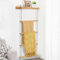 Yunkctuk Scaletta Porta Asciugamani con 1 Ripianoporta, Asciugamani Bagno da Terra con 4 Aste, Scala Legno Decorativa per Bagni, Soggiorni, Camere da Letto (98 * 43 CM)