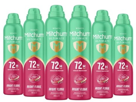 Mitchum Women Ultimate 72H Aerosol Bright Floral 250ml (Pack of 6)