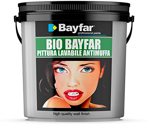 Bayfar Pittura Antimuffa per Interni - 4L, Alta Copertura, Traspirante, Resistente Umidità, Vernice per Muri e Soffitti, Protezione Lunga Durata