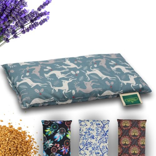 Saco Semillas Microondas - 28x15cm Semillas y Lavanda, 100% Algodón - Saco de Semillas para Microondas - Bolsa térmica Calor y Frío (Ciervos navideños)