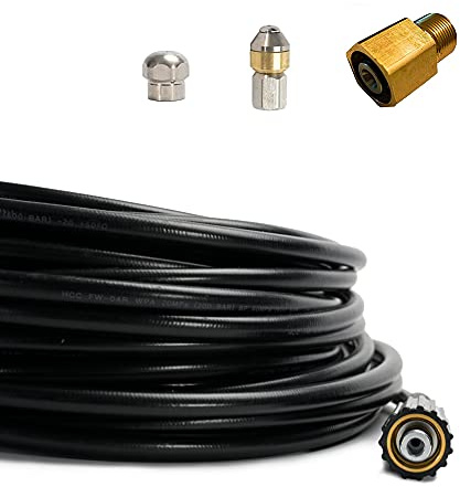 M&M Smartek Rohrreinigungsschlauch 20m 4-teilig für Kärcher/Kränzle | Für Abfluss, WC, Siphon und Kanal; flexible Hochdruck-Reinigung mit Kärcher, Kränzle, EASY!Lock, 20m.