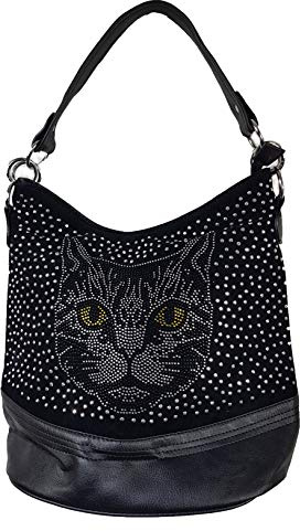 Einkaufszauber Handtasche Katze aus Strass