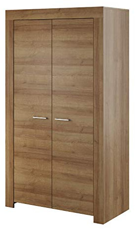 Furniture24 Kleiderschrank Schrank Drehtürenschrank Sky (Riviera Eiche)
