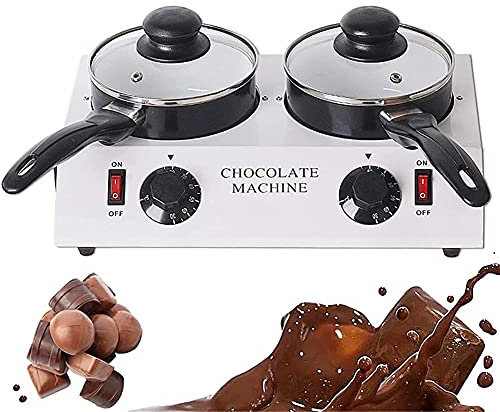 MNSSRN Máquina de fusión eléctrica de Chocolate, máquina de fusión de Chocolate, Horno eléctrico de fusión de Chocolate Doble, Olla de Temperatura Constante de Chocolate Profesional 80W