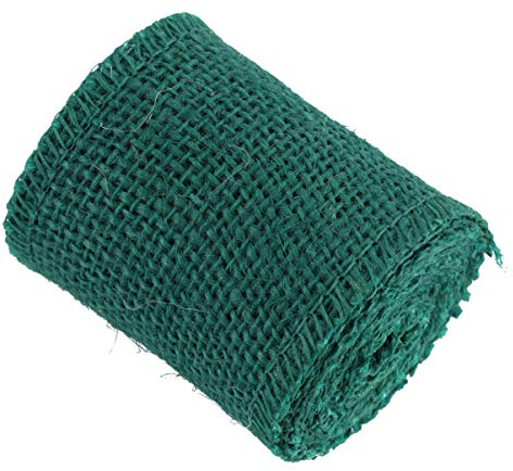 HOMSFOU 2 Jute-Leinenband-Set Sackleinen-Bandrolle zum Basteln Kränze Schleifen Weihnachtsbaum Heimdekoration Dunkelgrün
