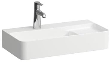 LAUFEN VAL Aufsatzwaschtisch COMPACT, 1 Hahnloch, ohne Überlauf, 600x315mm, semi-trockener Bereich rechts, US geschl., H8172850001561, Farbe: Weiß
