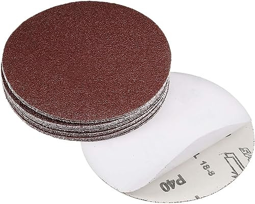 TA-VIGOR 20Pcs 150mm PSA Sanding Discs, 40 Grit 6 Inch Self Adhesive Stickyback Sandpaper Discs, Aluminum Oxide Sandpaper for DA Sander, Sand Automotive Car Paint, Wood, Metal