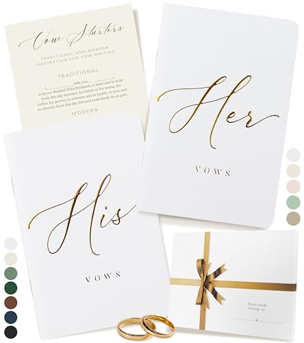 ARTESORI Hochzeitsgelübdebuch für Sie & Ihn, weiche Haptik, Goldfolien-Gravur, 28 linierte Seiten, Hochzeitsgelübdebücher für Sie und Ihn, Hochzeitszubehör, Hochzeitslistenideen, Geschenke für Sie und