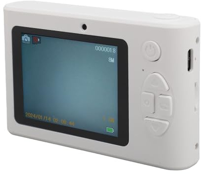 Fotocamera Digitale 4K, Fotocamera Reflex Portatile Tascabile, Schermo TFT da 2,4 Pollici, Fotocamera per Vlogging HD da 48 MP, Zoom Digitale 16X, Messa a Fuoco Automatica,