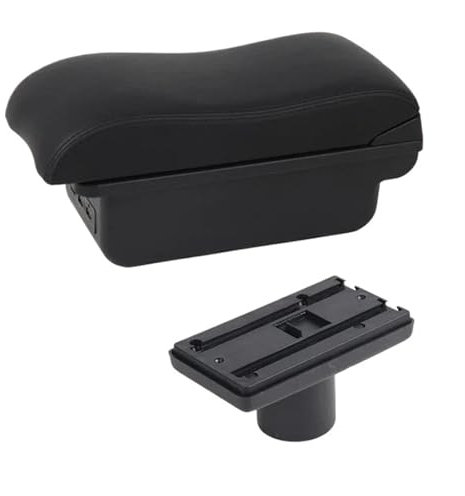 DIQXLGS Reposabrazos Reposabrazos para Coche para Seat para Ibiza 6j para Ibiza 6L Central Store Content Styling Decoration con Portavasos Doble Capa 3 USB Almacenamiento(C2 Línea Negra)