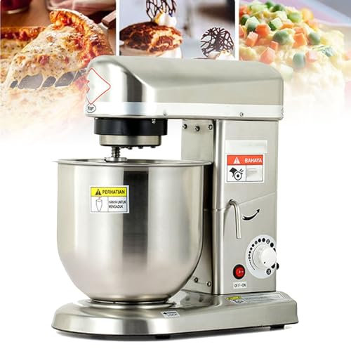 QUSYZD Batteur sur Socle électrique 10 L, Batteur sur Socle Commercial avec Batteur de Cuisine à Impulsion, Batteur à gâteau à tête inclinable à 3 Vitesses avec Bol en Acier INOX,Stainlesssteel