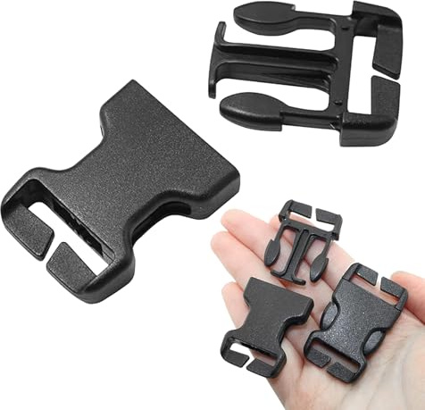 Lumive 2 Stück Steckschnalle 20mm, Schnellverschluss ohne Nähen, Klickverschluss aus Nylon für Rucksack, Gurtschnalle Doppelseitig Verstellbar, Ersatzschnalle für Hundehalsband und Tasche