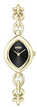 BOSS Fiora Women’s Quartz Watch - Chain Bracelet, Floral-Inspired Design, Slim Dial - Luxury Dress Timepiece - Gift for Her 22.4mm