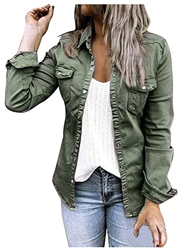 Lätt jacka dam för vår, övergångsjacka dam elegant beige avslappnad vintage motorcykeljacka blouson jacka lös denimjacka mångsidig vårjacka damjacka/damjackor jeansblazer