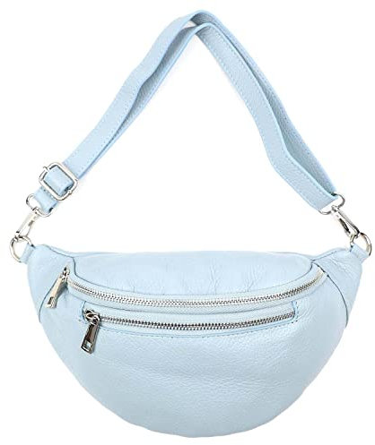 OBC Damen Leder Tasche Gürteltasche Crossbody Hüfttasche Bauchtasche Umhängetasche Hellblau