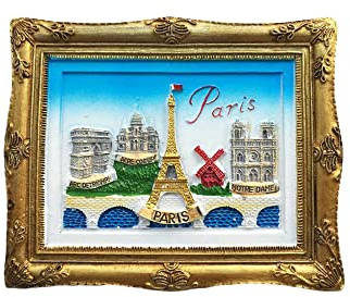 Paris Frankreich 3D-Bilderrahmen, Kühlschrankmagnet, Kunstharz, Reise-Souvenirs, handgefertigt, Heim- und Küchendekoration, Paris-Kühlschrankmagnet, Sammlung, Geschenk