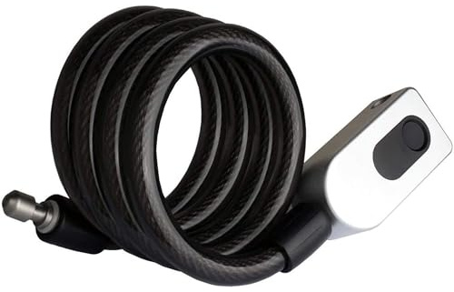Fahrradschloss ohne Schlüssel, mit Fingerabdruck, aus Stahl - Verriegelung und Entriegelung mit Finger - 20 programmierbare Fingerabdrücke - Per USB aufladbar - Dichtigkeit IP 66 - Kabellänge 107 CM