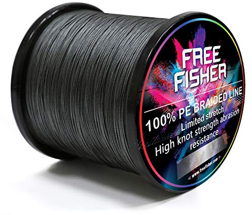 L PATTERN Geflochtene Angelschnur 8-Fach PE Geflochten Angelschnur 300m Superstarke Geflochten Angeln Schnüre für Süßwasser Salzwasser, Grau, 300M 65LB/29.0KG/0.37MM/5.0#