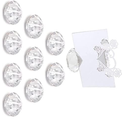 Diamant Diamond Kartenhalter 12 Stück Platzkartenhalter Diamant Tischkartenhalter Namesschild Hochzeit Memohalter Transparent mit 12 Karte fürHochzeit Tisch Party Dekoration