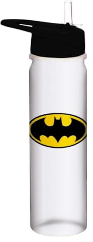 Batman Wasserflasche (Logo Clear Design) Kunststoff Trinkflasche 700ml, Getränkeflasche - Offizielles Lizenzprodukt