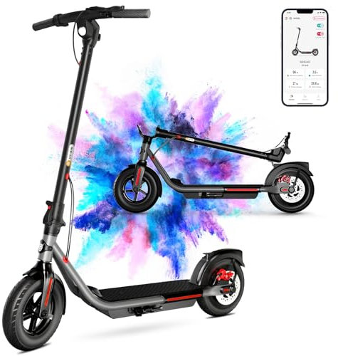 SISIGAD Elektroroller, 32 km Reichweite, 250W Powerful Motor, 10 Faltbarer Elektroroller für Erwachsene, 100kg Belastung, Elektro- und Scheibenbremse