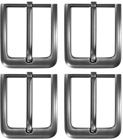 4 Stk Gürtelschnalle Herren, Gürtelschnallen für Herren, Klassische Gürtelschnallen 38-40 mm, Quadratische Ersatzschnalle Gürtelschließe, Einzackige Gürtelschnalle für Wechselgürtel Männer Frauen