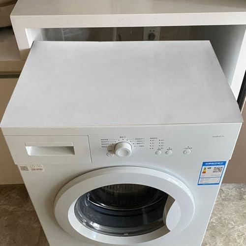TQQEPOOL Washer And Dryer Top Mat Cover,Dust-Proof Silicone Rubber Non-Slip Dryer Top Protector Guards Mat,Anti-slip & Heat Resistant For Home Kitchen Laundry Room(White,65 * 90cm)