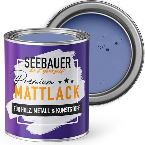 SEEBAUER diy Mattlack Lila 750ml für Innen & Außen (No. 907 Magic Lavender) Möbelfarbe ohne Schleifen - Hybrid-Lack für Holz, Metall, Kunststoff - Holzlack, Möbellack hohe Deckkraft