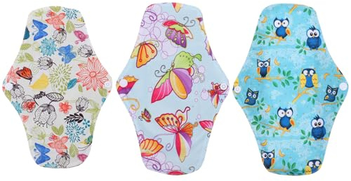 minkissy 3stücke Wiederverwendbare Damenbinden aus Hochwertigen Materialien Slipeinlagen und Stilleinlagen zum Waschen mit Druckknöpfen für Sicheren Halt in Verschiedenen Farben