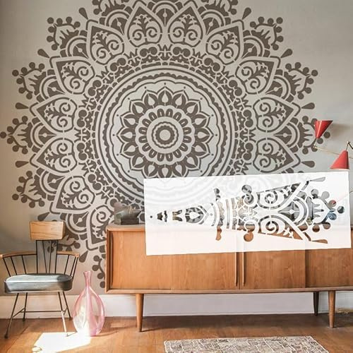 Runde Mandala-Schablonen für Wände zum Bemalen Dekoration - Basteln, Dekoration, 160 cm, S535
