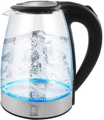 Horlywarm Electric Kettle 2.0L, 1500W Fast Boiling Stainless Steel Water Heater with Auto Shut-Off, Borosilicate Glass, 360° Swivel Base, Dry Burn Protection - Safe for Tea, Coffee, Cooking