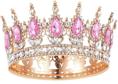 Gold Crown for Women, Princess Crown Beautiful Birthday for Women, Shiny Durable Suitable for Girls and Ladies Birthday Party Commemorative Gifts and Gift Giving