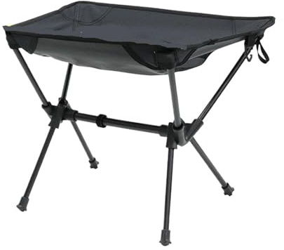 KJBDQQH Fiskestol campingstol bärbar hopfällbar campingstol Mini fiske månstol ryggsäckspall med halkfria fötter för campingtillbehör (svart)