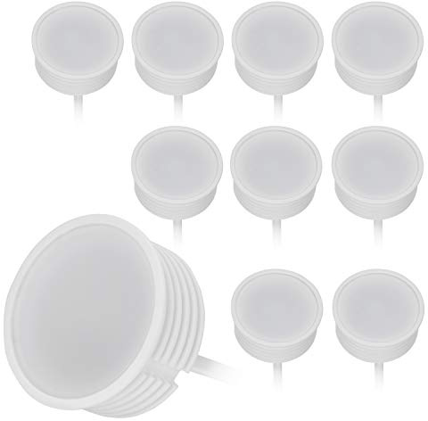 HCFEI 10x Ultra Flaches 230V 5W GU10 MR16 LED Modul Dimmbar 50mm Reflektordurchmesser, Warmweiß 3000K, Keramik Gehäuse, 120 Grad Abstrahlung Passend für Einbaustrahler