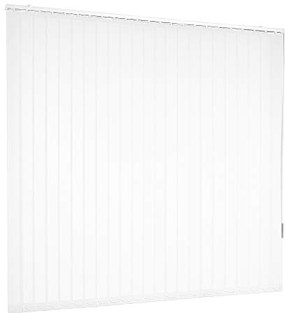 Lamellenvorhang Vertikaljalousie Weiß Lamellen Fenster Rollo Breite 100 bis 250 cm Länge 150 bis 250 cm Vorhang Flächenvorhang Schiebevorhang Streifenvorhang blickdicht halbtransparent (100 x 225 cm)