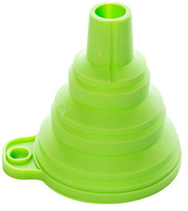 Imbuto pieghevole SENRISE in gel di silicone pieghevole, imbuto pieghevole in silicone approvato dalla FDA per il trasferimento di liquidi e polvere (1 pezzo, verde)