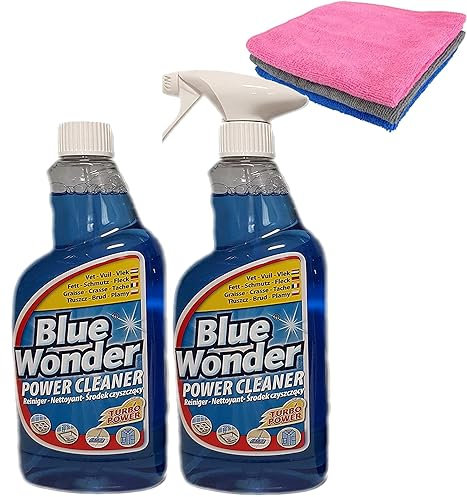 Blue Wonder -Power Cleaner Reiniger- der Alleskönner DUO Refill 1,5 Liter incl 1x Mircofasertuch div Farben
