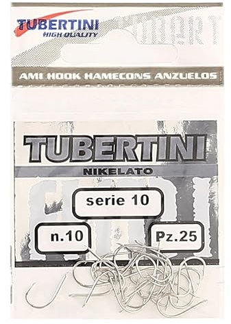 Tubertini Ami con Paletta da Pesca Ami Serie 10 10 Amo per Mare Trota Lago Fiume Surfcasting